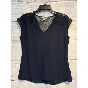 Banana Republic Lace Trim V-Neck Blouse Size XSP